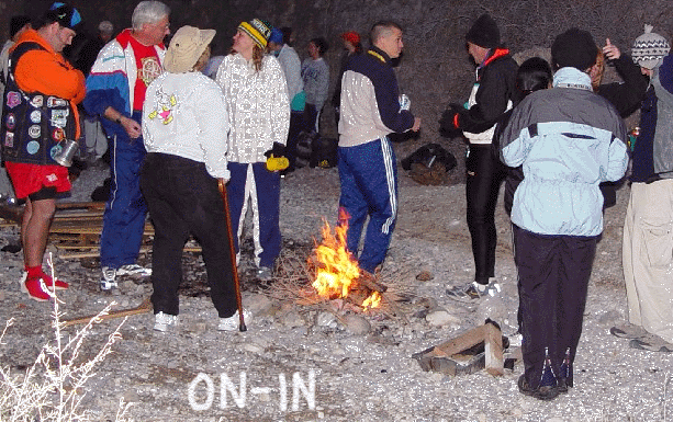 Hashers mulling around at the On-In before circle begins